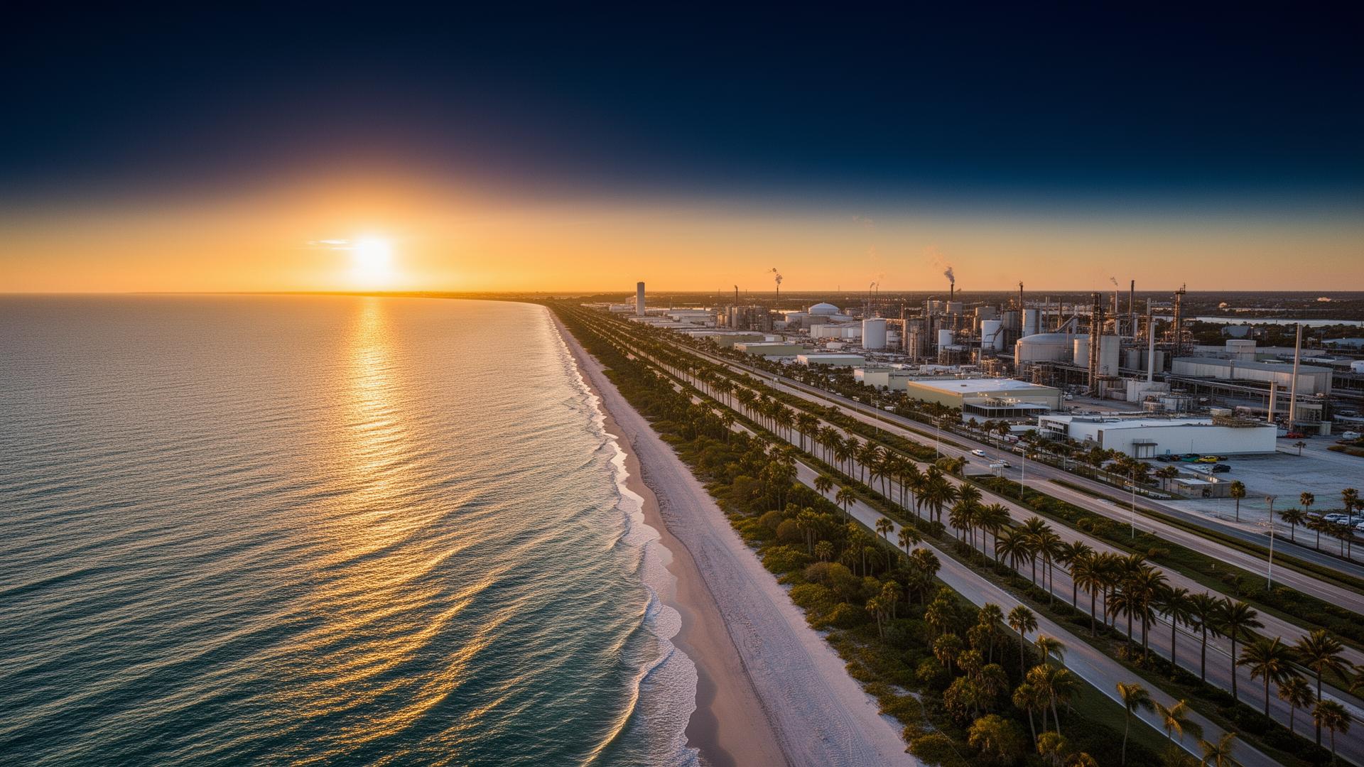 Florida coastline and infrastructure